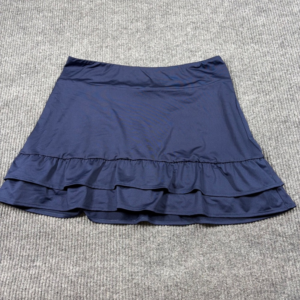 Crown & Ivy Skort Womens XL Navy Blue Ruffle Hem Athletic Active Mini Skirt